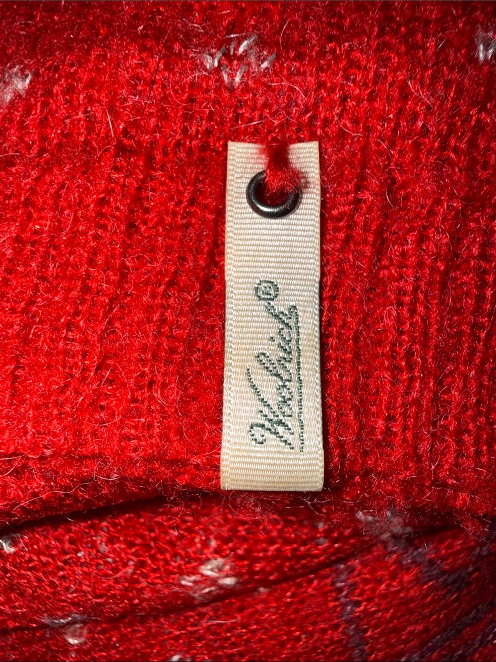 Woolrich Red Fair Isle Sheep Pattern Crewneck Sweater SZ L - Picture 8 of 9